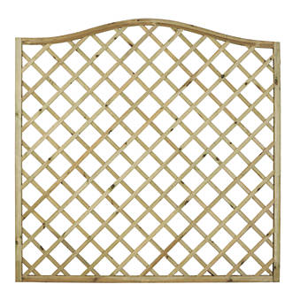 Image of Forest Hamburg Lattice Curved Top Garden Screens 6' x 6' 5 Pack 