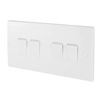 Image of Schneider Electric Ultimate Slimline 10AX 4-Gang 2-Way Light Switch White 