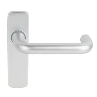 Image of Smith & Locke Excell Fire Rated Latch Latch Door Handle Set Pair Satin Aluminium 
