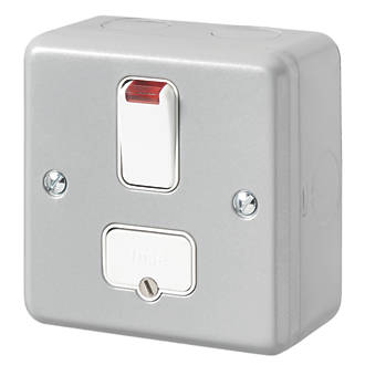 Image of MK Metal-Clad Plus 13A Switched Metal Clad Fused Spur with Neon with White Inserts 