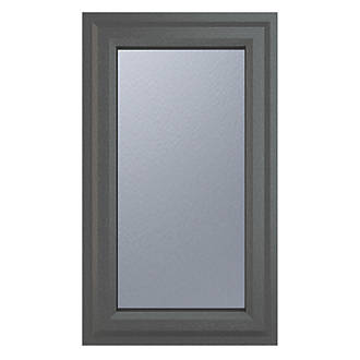 Image of Crystal Right-Hand Opening Obscure Triple-Glazed Casement Anthracite on White uPVC Window 610mm x 820mm 