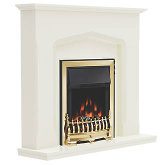 Image of Be Modern Bramwell Electric Fireplace White 1142mm x 300mm x 1016mm 