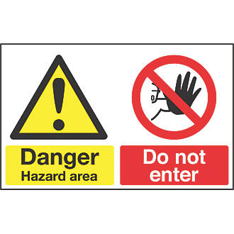 Image of "Danger Hazard Area" Sign 300mm x 500mm 