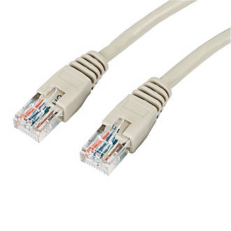 Image of Beige Unshielded RJ45 Cat 5e Ethernet Cable 1m 10 Pack 