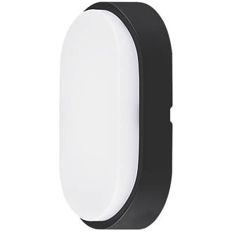 Image of Luceco Eco Indoor & Outdoor Oval LED Decorative Bulkhead Black / White 10W 700lm 