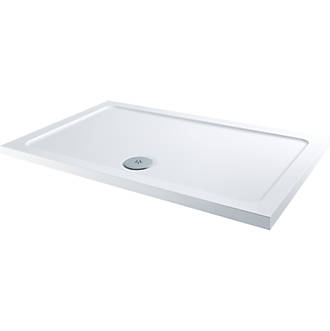 Image of Essentials Rectangular Shower Tray with Waste White 1000mm x 760mm x 40mm 