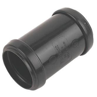 Image of FloPlast Push-Fit Straight Coupler Black 40mm x 40mm 