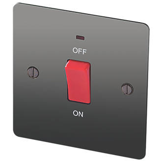 Image of LAP 45A 1-Gang DP Cooker Switch Black Nickel with LED 
