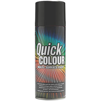 Image of Quick Colour Spray Paint Gloss Black 400ml 
