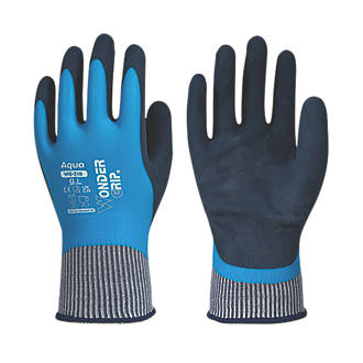 Image of Wonder Grip WG-318 Aqua Protective Work Gloves Blue Large 