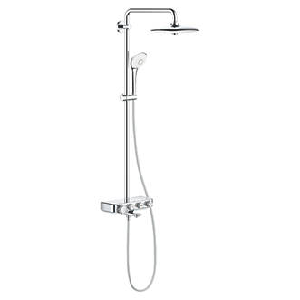 Image of Grohe Euphoria SmartControl 260 HP Rear-Fed Exposed Chrome Thermostatic Shower System with Bath filler 