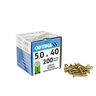 Image of Optimaxx PZ Countersunk Wood Screws 5mm x 40mm 200 Pack 