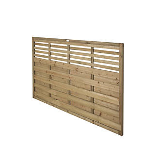 Image of Forest Kyoto Slatted Top Fence Panels Natural Timber 6' x 4' Pack of 5 
