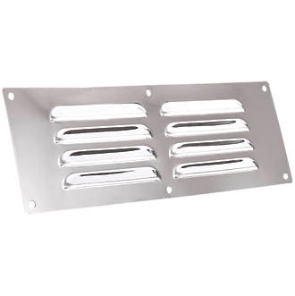 Image of Map Vent Fixed Louvre Vent Chrome Stainless Steel 229mm x 76mm 