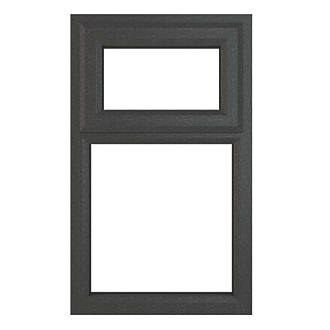 Image of Crystal Top Opening Clear Double-Glazed Casement Anthracite on White uPVC Window 610mm x 1040mm 