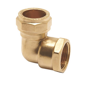 Image of Pegler PX46 Brass Compression Adapting 90Â° Female Elbow 22mm x 3/4" 