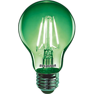 Image of Sylvania Helios Chroma ES A60 Green LED Light Bulb 4W 