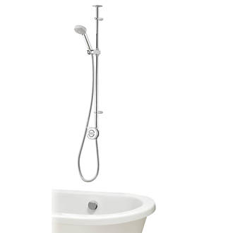 Image of Aqualisa Smart Link Gravity-Pumped Ceiling-Fed Chrome Thermostatic Smart Shower & Bath Filler 