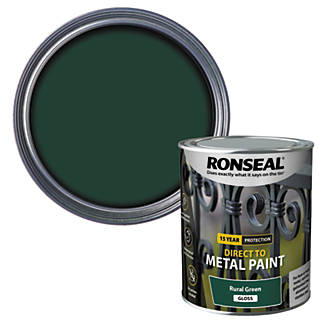 Image of Ronseal Gloss Direct to Metal Paint Rural Green 750ml 