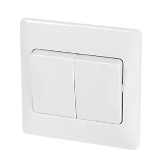 Image of Schneider Electric Ultimate Slimline 10AX 2-Gang 2-Way Light Switch White 