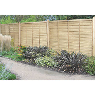 Image of Forest Super Lap Fence Panels Natural Timber 6' x 6' Pack of 4 