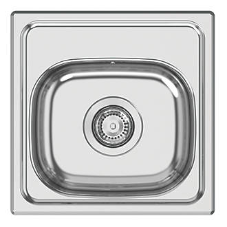 Image of Clearwater PIO 1 Bowl Stainless Steel Kitchen Sink 380mm x 380mm 