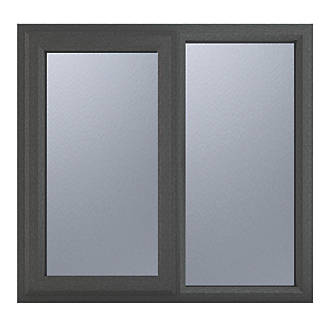 Image of Crystal Left-Hand Opening Obscure Triple-Glazed Casement Anthracite on White uPVC Window 1190mm x 1040mm 