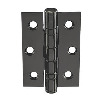 Image of Smith & Locke Black Grade 7 Fire Rated Ball Bearing Hinges 76mm x 51mm 2 Pack 