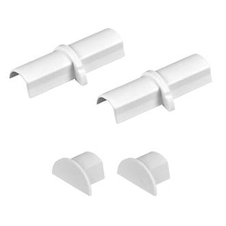 Image of D-Line Micro Trunking Coupler & End Cap Pack 16 x 8mm White 4Pcs 