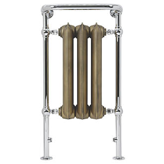 Image of Terma Plain 2-Column Cast Iron Designer Towel Rail 900mm x 490mm Brass 1217BTU 