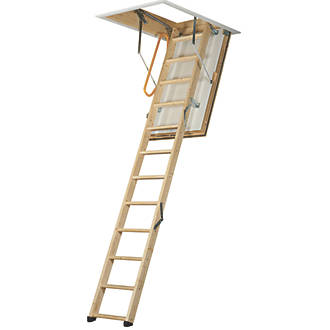 Image of TB Davies LuxFold Insulated 3-Section Timber Loft Ladder 2.8m 