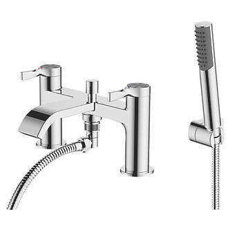 Image of Swirl Ayre Deck-Mounted Bath Shower Mixer Chrome Plated 