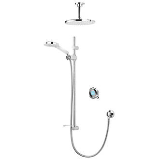 Image of Aqualisa Q HP/Combi Black / Chrome Thermostatic Smart Diverter Shower 