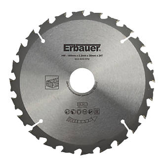 Image of Erbauer Wood TCT Saw Blade 180mm x 30mm 24T 