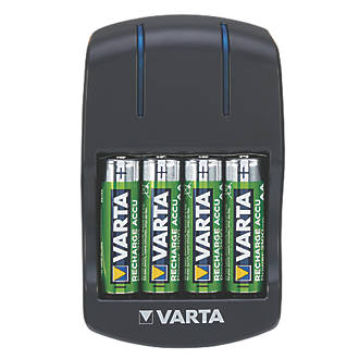 Image of Varta Plug Battery Charger + 4 x AA Ready2Use Batteries 