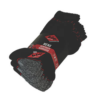 Image of Lee Cooper Heavy Duty Work Socks Black Size 7-11 5 Pack 