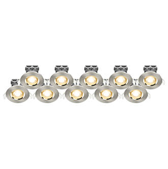 Image of LAP Fixed LED Downlights Brushed Nickel 4.5W 400lm 10 Pack 