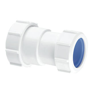 Image of McAlpine T28L-ISO Compression Connection Straight Connector White 40mm x 38mm 