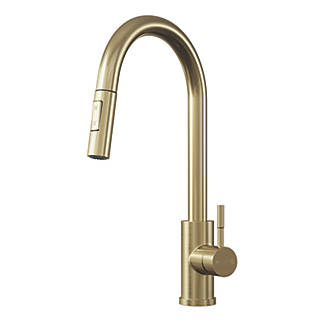 Image of ETAL Cato Pull-Out Kitchen Mixer Tap Brushed Brass 