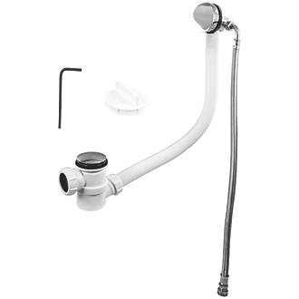 Image of McAlpine Bath Filler and Overflow White w/ Chrome Finish 70mm 