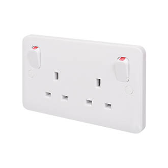 Image of Schneider Electric Lisse 13A 2-Gang DP Switched Plug Socket White 