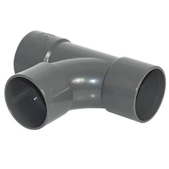 Image of FloPlast Solvent Weld Tees Anthracite Grey 40mm 3 Pack 