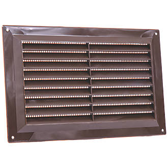 Image of Map Vent Fixed Louvre Vent with Flyscreen Brown 229mm x 152mm 