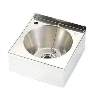 Image of Franke Model A Wall-Hung Wash Basin 2 Tap Hole Stainless Steel 290 x 290mm 
