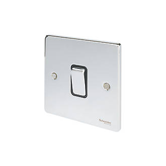 Image of Schneider Electric Ultimate Low Profile 16AX 1-Gang 2-Way Light Switch Polished Chrome with Black Inserts 