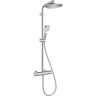 Image of Hansgrohe Crometta S HP Rear-Fed Exposed Chrome Thermostatic Mixer Shower 