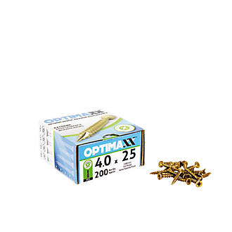 Image of Optimaxx PZ Countersunk Wood Screws 4mm x 25mm 200 Pack 