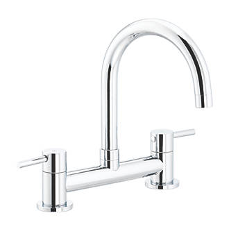Image of Streame by Abode ACT3030 Galley Contemporary Deck-Mounted Deck Mixer Swan Chrome 