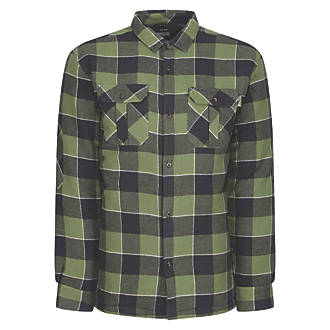 Image of Regatta Shelford Padded Shirt Shirt Green Check Medium 43" Chest 