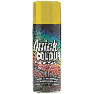 Image of Quick Colour Spray Paint Gloss Yellow 400ml 